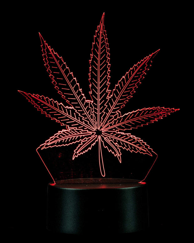 3D Cannabis Leaf Lamp