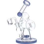 7" Hourglass Base Water Pipe - Milky Blue