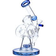 7" Hourglass Base Water Pipe - Blue