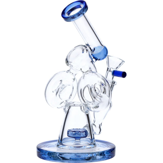 7" Hourglass Base Water Pipe - Blue