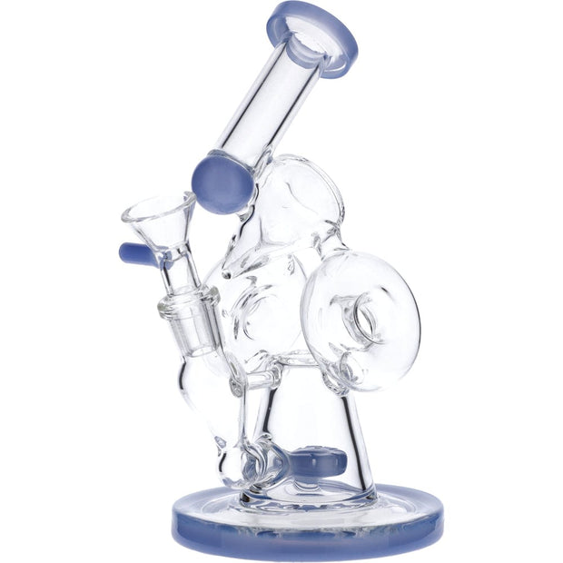 7" Hourglass Base Water Pipe - Milky Blue