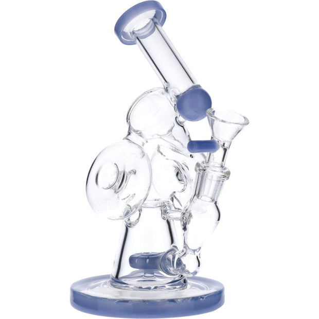 7" Hourglass Base Water Pipe - Milky Blue