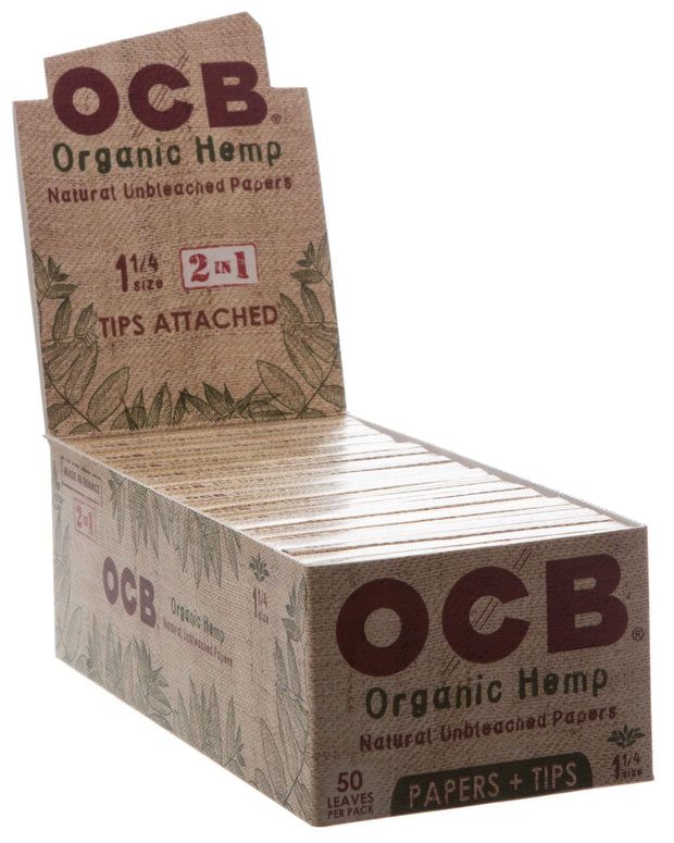 Box of 1-1/4 ocb papers with tips