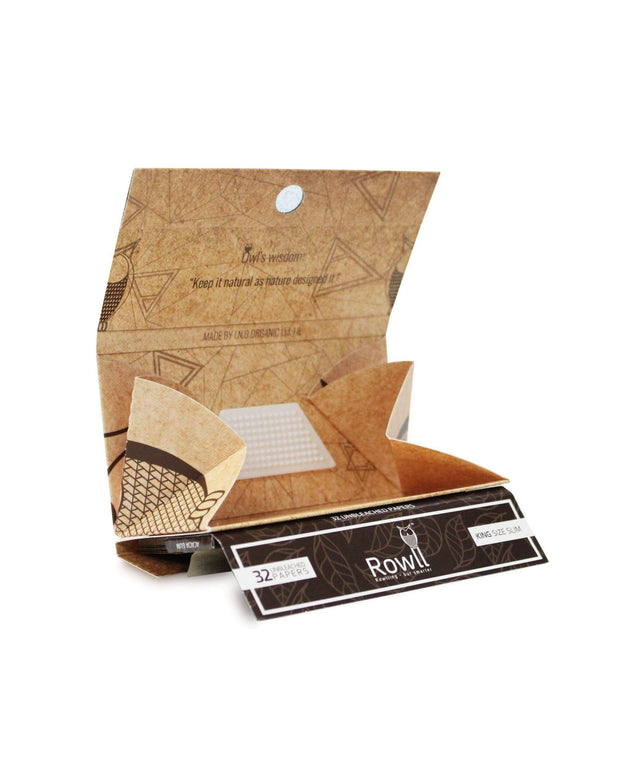 Rowll - All In One Rolling Paper Kit w/ Grinder - Unbleached - Master Case (480 Packs)