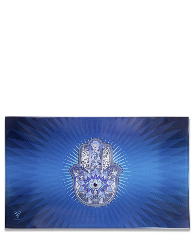Hamsa Glass Rolling Tray