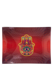 Hamsa Glass Rolling Tray