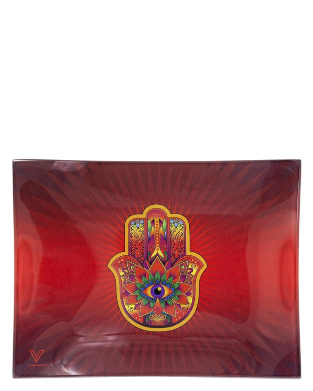 Hamsa Glass Rolling Tray